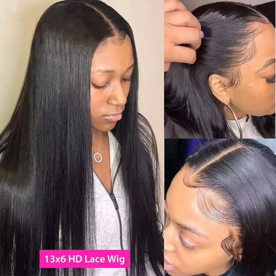 HD Lace Front Human Hair Wigs Straight 13x4 13x6 Transparent Lace Frontal Human Hair Wigs Pre-Plucked HD Lace Wigs For Women