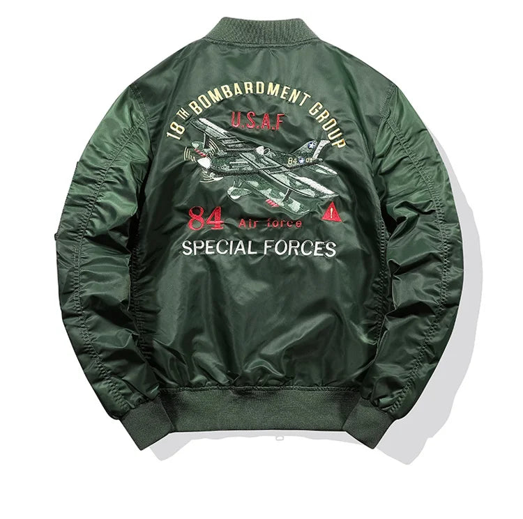 New MA1 men jacket Embroidered Outwear Pilot flight Slim fit patch jackets Autumn thin jacket And Winter warmcoat Motorcycle jac