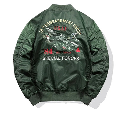 New MA1 men jacket Embroidered Outwear Pilot flight Slim fit patch jackets Autumn thin jacket And Winter warmcoat Motorcycle jac