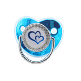 Luxo bebê recém-nascido chupeta coroa de strass chupeta infantil mordedor silicone chupeta titular manequim chuveiro do bebê presente