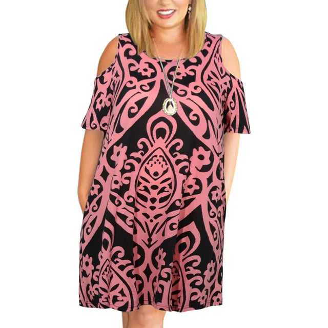 Vestido holgado con hombros descubiertos para mujer, talla grande, verano, talla 9XL, 2023 