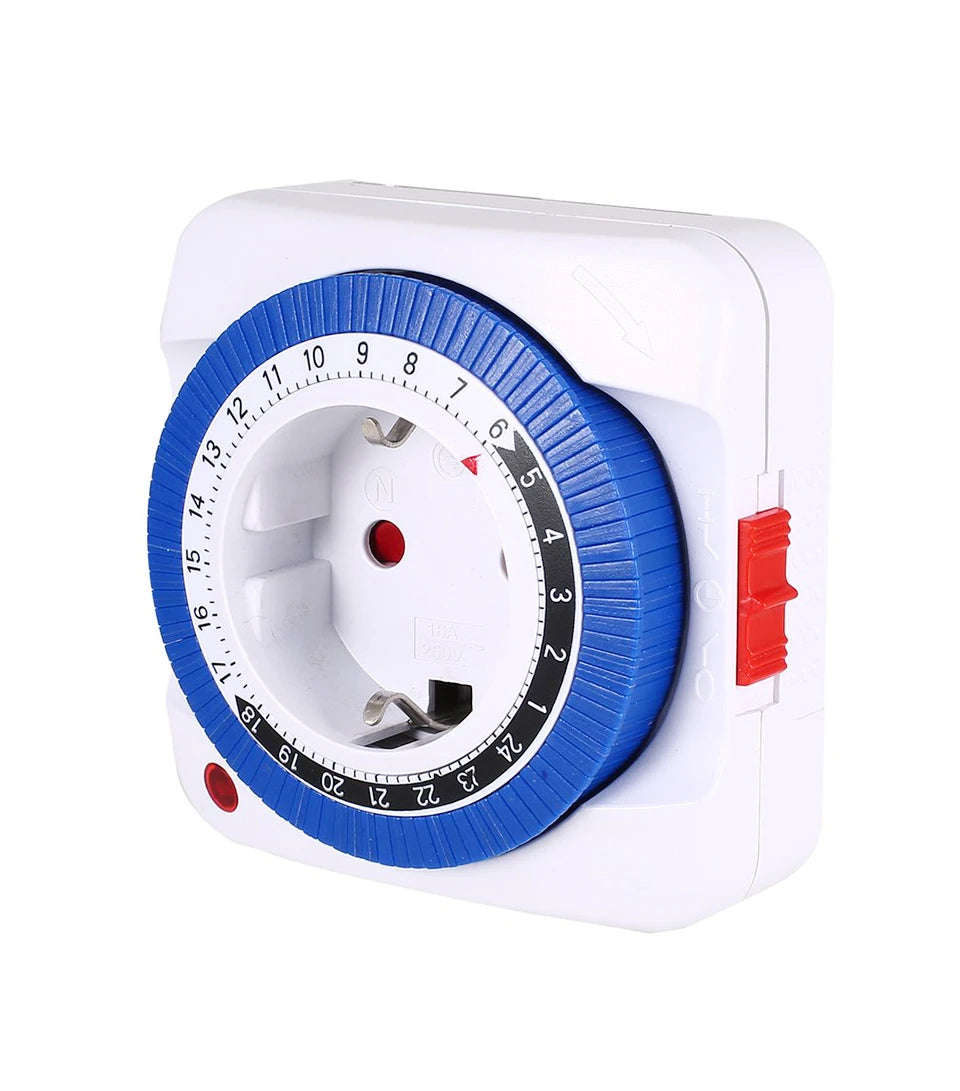 Temporizador de 24 horas para UE/EE. UU., enchufe con temporizador, conexión a tierra mecánica, programable, con cuenta regresiva inteligente, interruptor de bucle, apagado automático