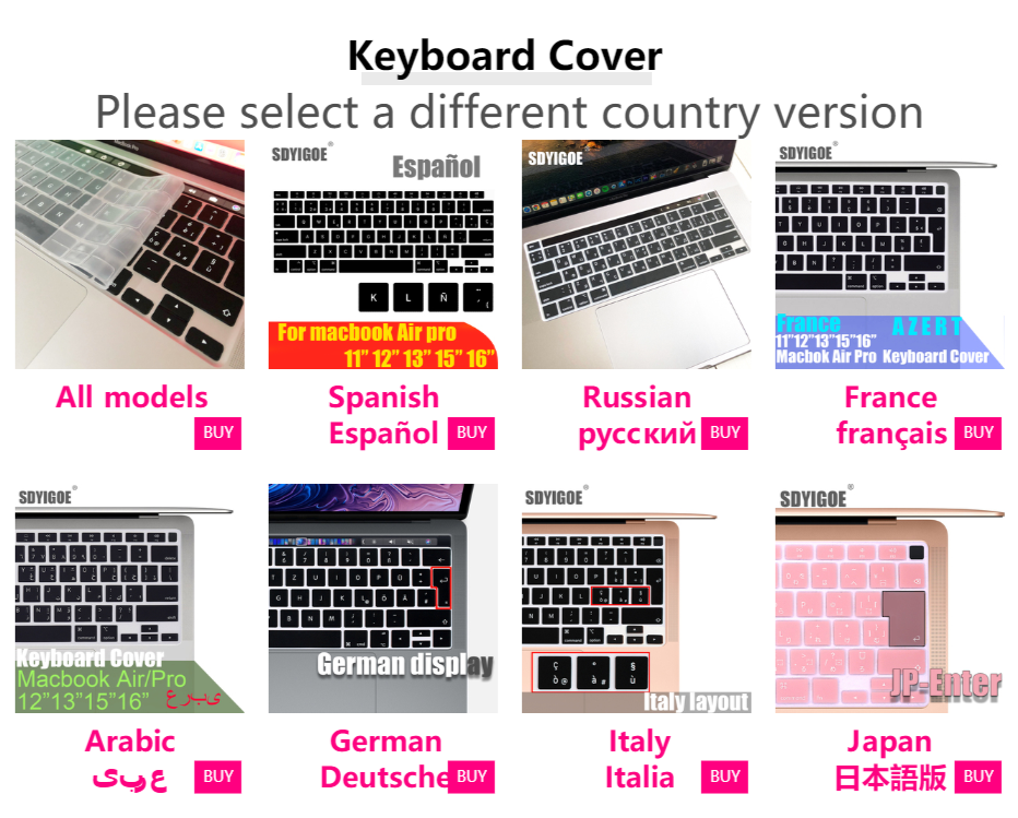 Keyboard cover for Apple Macbook pro13/16/15 Air13 inch All series Laptop silicone Case Clear Protector Skin A2941 A2442 A3113