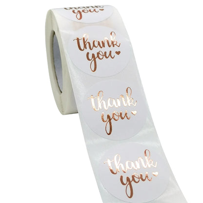 50-500pcs 1inch Blue Thank You Stickers For Envelope Sealing Labels Stationery Supplies Handmade Wedding Gift Decoration Sticker