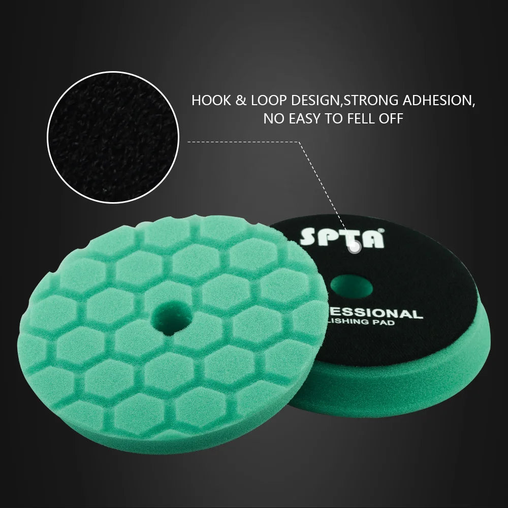 (Bulk Sales) SPTA 3"(80mm)/5"(125mm)/6"(150mm) Hex-Logic Car Sponge Polishing Buffing Pads For DA/RO/GA Auto Buffer Polisher