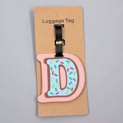 Newest Cute 26 Letters Luggage Travel Accessories Tag Silica Gel Suitcase ID Addres Holder Baggage Boarding Tag Portable Label