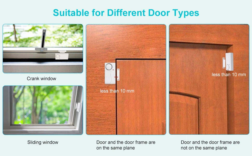 Awapow Wireless Door Alarm With Remote Control Anti-Theft Door And Window Security Alarms Home Security Sensor Burglar Alarms