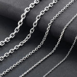 Colar de Aço Inoxidável para Homens e Mulheres, Cor Prata, O Shape Chain, New Fashion Jewelry, 1.6mm, 2.4mm, 3mm, 4mm, 5mm