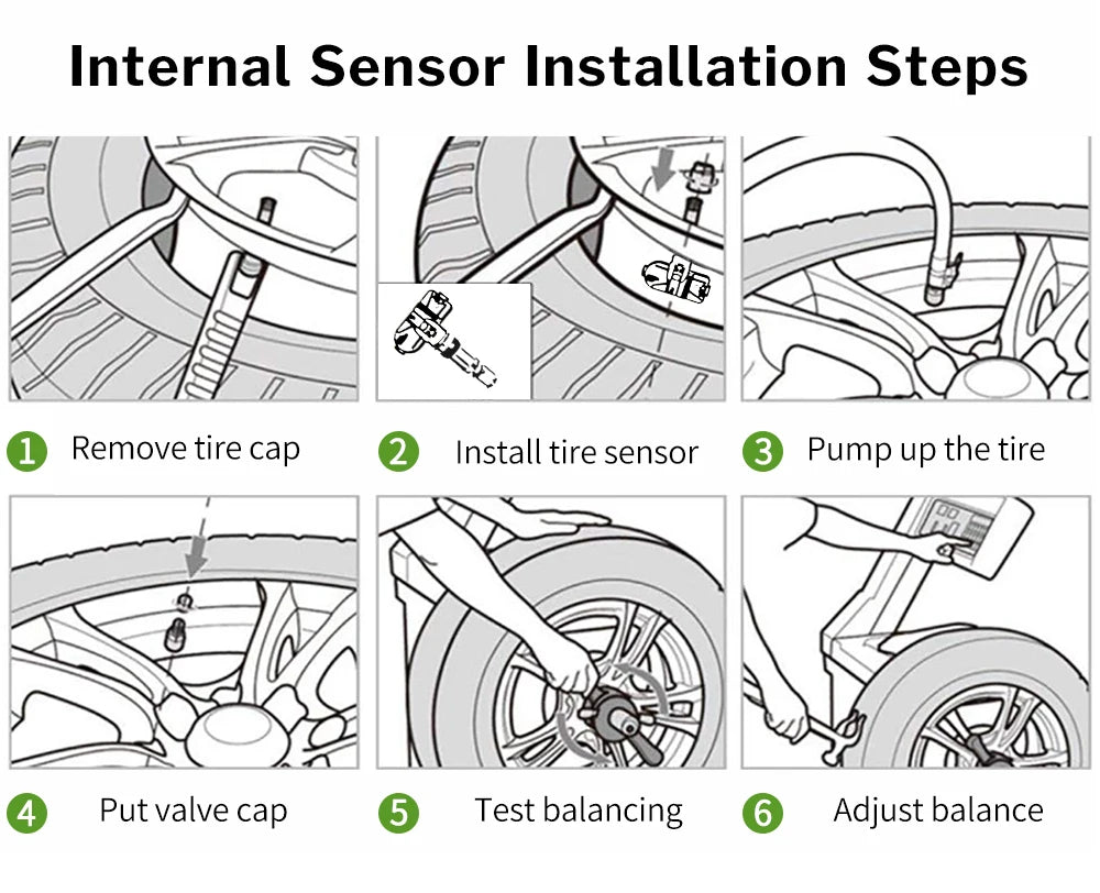 Deelife Car Tire Pressure Monitoring System Solar TPMS Tire Pressure Monitor Tire Pressure Control System