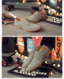 2024 Spring Suede Leather Men's Oxford Casual Shoes Classic Sneakers Comfortable Footwear Dress Shoes Large Size Flats