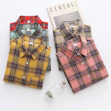 Casual Women's Plaid Shirt 2025 Spring Autumn New Ladies Loose Blouse and Tops Female Long Sleeve Shirts Fresh Checked Clothes
