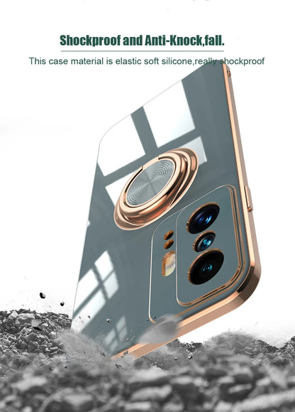 Luxury Plating Silicone Case For Xiaomi Mi 13T 13 11T 12T Mi11T 14 Mi14 Mi11T Mi12T Mi13T Full Protective Cover With Ring Holder