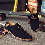 2024 Spring Suede Leather Men's Oxford Casual Shoes Classic Sneakers Comfortable Footwear Dress Shoes Large Size Flats