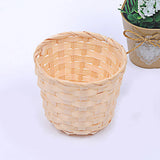 1PCs Small Basket Desktop Finishing Home Storage Bamboo Weaving Products Sundries Organizer Rattan Plant Box Wicker Basket