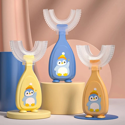 Children's 360-Degree Infant U-Shaped Toothbrush Baby Health Teethers Soft Silicone Baby Brush Kids Teeth Oral Care Cleaning