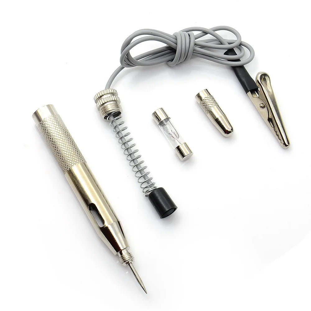 DC 6V 12V 24V Car Motorcycle Circuit Voltage Tester fuses Test Pen Automotive Circuit Tester Detector Cable and Clip
