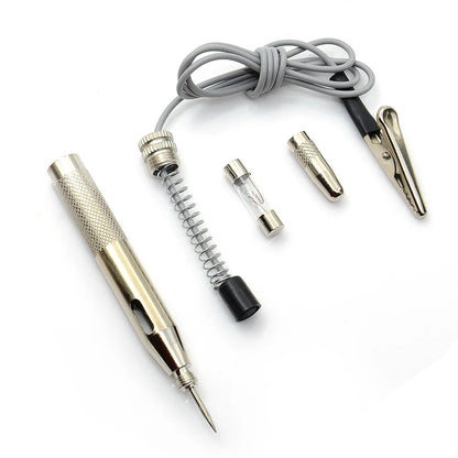 DC 6V 12V 24V Car Motorcycle Circuit Voltage Tester fuses Test Pen Automotive Circuit Tester Detector Cable and Clip
