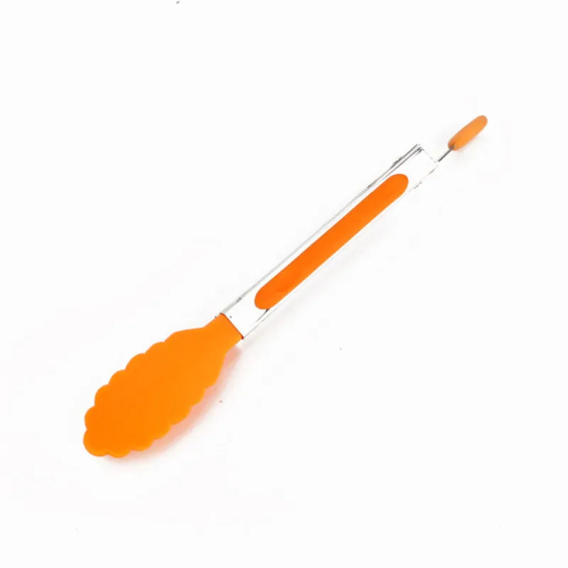 Silicone Food Tong Stainless Steel Kitchen Tongs Silicone Non-slip Cooking Clip Clamp BBQ Salad Tools Grill Kitchen Accessories