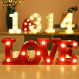 Alphabet Letter LED Lights Luminous Number Lamp Battery Warm Night Light for home Wedding Birthday Christmas party Decoration