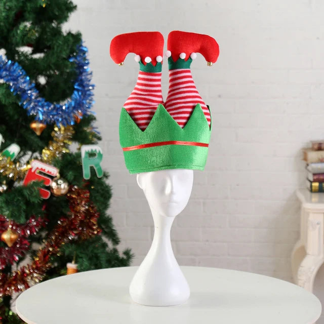 Cute Cartoon Stripes Hat for Christmas, Plush Elf Santa, Creative Türkiye Hats, Xmas Party Ornament, Decoration Props, New Year 