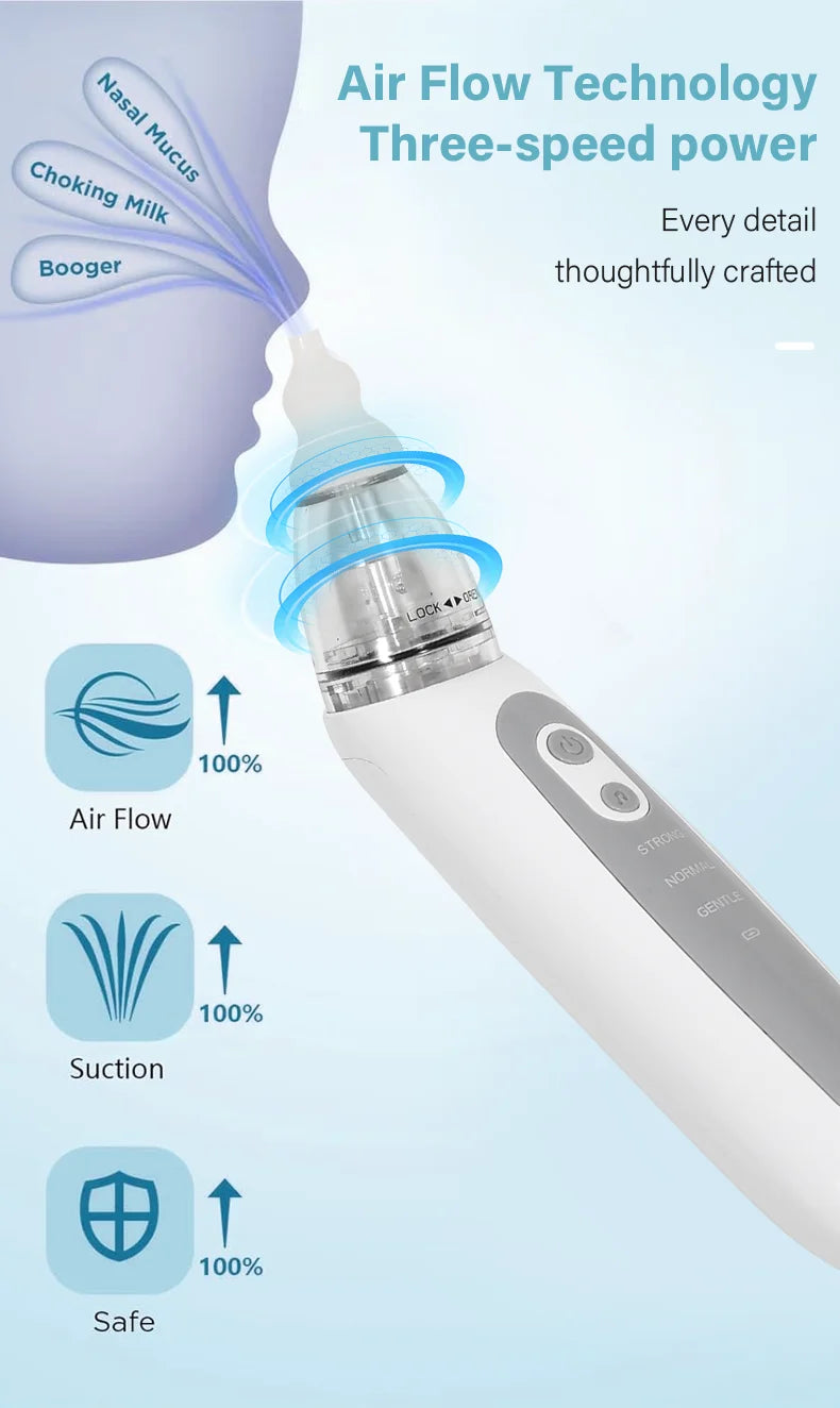 2025 New Pattern Baby Electric Nasal Aspirator, Charging Version, Newborn Baby Nasal Aspirator Sucks Out Mucus to Prevent Nasal Congestion