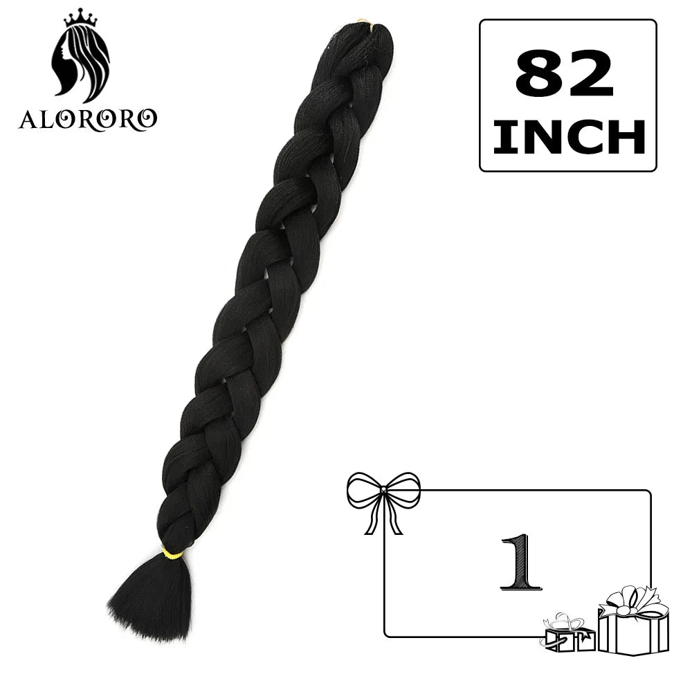 Alororo sintético jumbo trança cabelo 82 Polegada africano falso cabelo de alta temperatura fibra trança extensões de cabelo para mulher