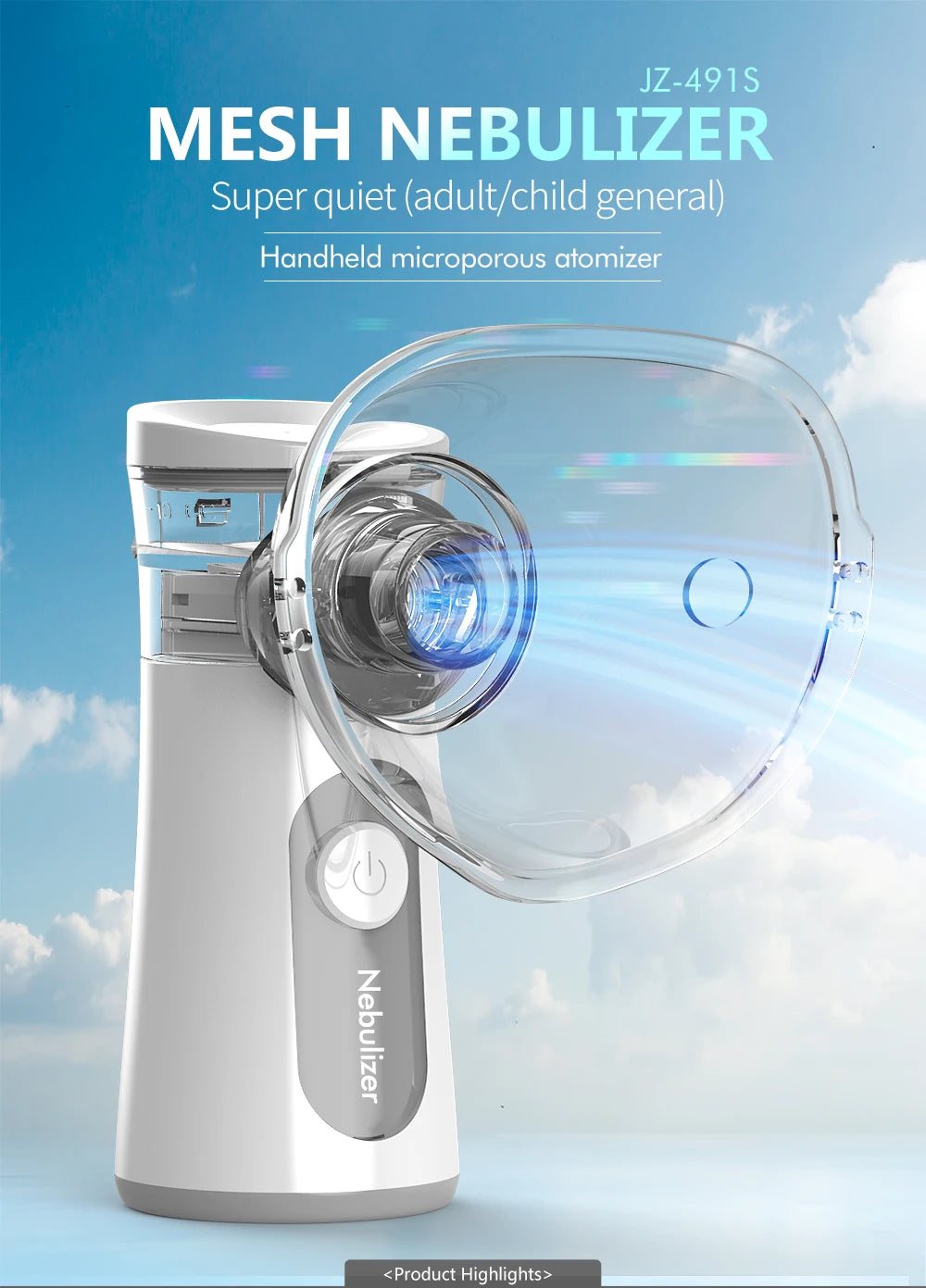 Handheld Portable Autoclean Inhale Nebulizer Mesh Atomizer Silent Inhaler Nebuliser Inhalator for Kids Portable Nebulizer