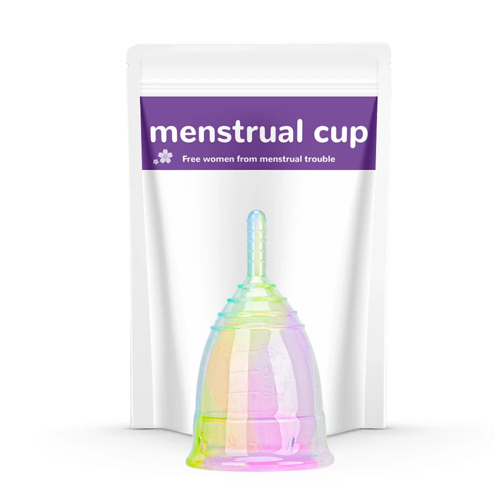 1/2PCS Medical Grade Silicone Menstrual Cup Colorful Menstrual Cup Feminine Hygiene Copa Menstrual Lady Cup Period Cup For Women