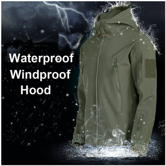 Chaquetas tácticas impermeables de invierno para hombre, con capucha, para combate, pesca, senderismo, acampada, escalada, esquí, pantalones.