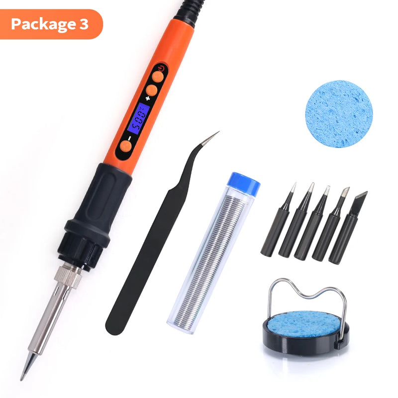 100W Digital Electric Soldering Iron Kit Set Temperature Adjustable 928D Welding Tool Ceramic Heater Soldering Tips Rework