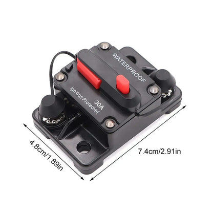 30A 40A 50A 60A 70A 80A 100A 120A 150A 200A 250A 300A AMP Circuit Breaker Fuse Reset 12-48V DC Car Boat Auto Waterproof