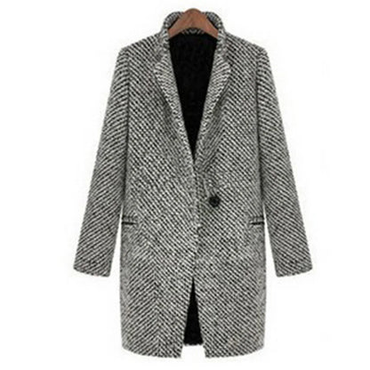 HOT!! Autumn Winter Women Coat Slim Fits Cardigan Warm Thicken Woolen Midi Coat warm woolen coat women long coat winter