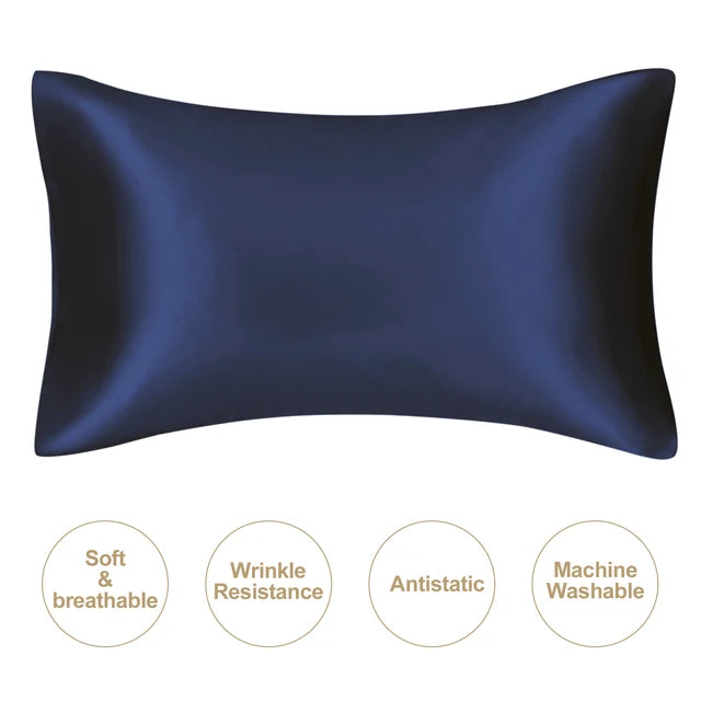 JuwenSilk-Silky Pillowcase Stain, Natural Mulberry Silk, Standard Pillowcase, Queen K 