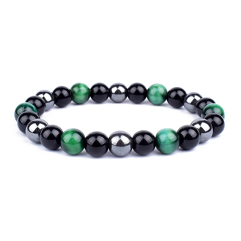 Natural Black Obsidian Hematite Tiger Eye Beads Bracelets Men for Magnetic Health Protection Women Soul Jewelry Pulsera Hombre
