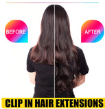 Extensões de cabelo ondulado com mola clip in 60 cm premium sintético resistente ao calor 190g