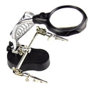 12X 3rd Helping Hand Clip Clamp LED Magnifying Glass Soldering Iron Stand Magnifier Welding Rework Repair Holder Tools