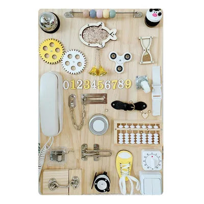 Busy Board DIY Montessori Toys Lock Mobile Children Wood Chips Skill Training Parent-Child Game Puzzle Intelligence Development