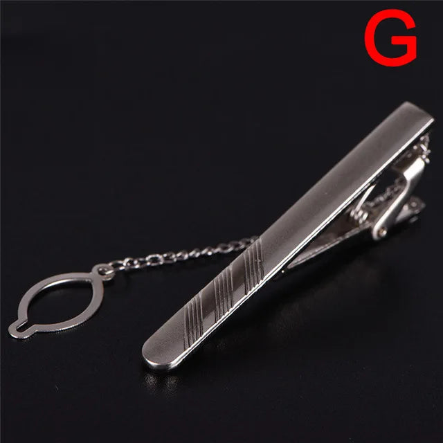 Clip de corbata de metal nuevo para hombre, broche de corbata de boda, broche de corbata de caballero, alfiler de corbata de cristal para accesorios de hombre, joyería.