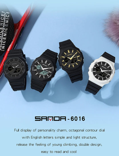SANDA Outdoor Sports Watches Men Ms LED Digital Watches Military Waterproof Date Electronic Watch Boy Girl Relogio Masculino