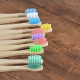 Children 10 Pieces Colorful Bamboo Toothbrush Nylon Bristle Eco Paint Toothbrush Kids Arosse a Dent Bambou Vegan Tooth Dental