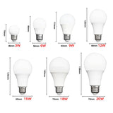10 bombillas LED E27 CA 220 V 240 V, potencia real: 20 W, 18 W, 15 W, 12 W, 9 W, 5 W y 3 W, para salón y hogar.