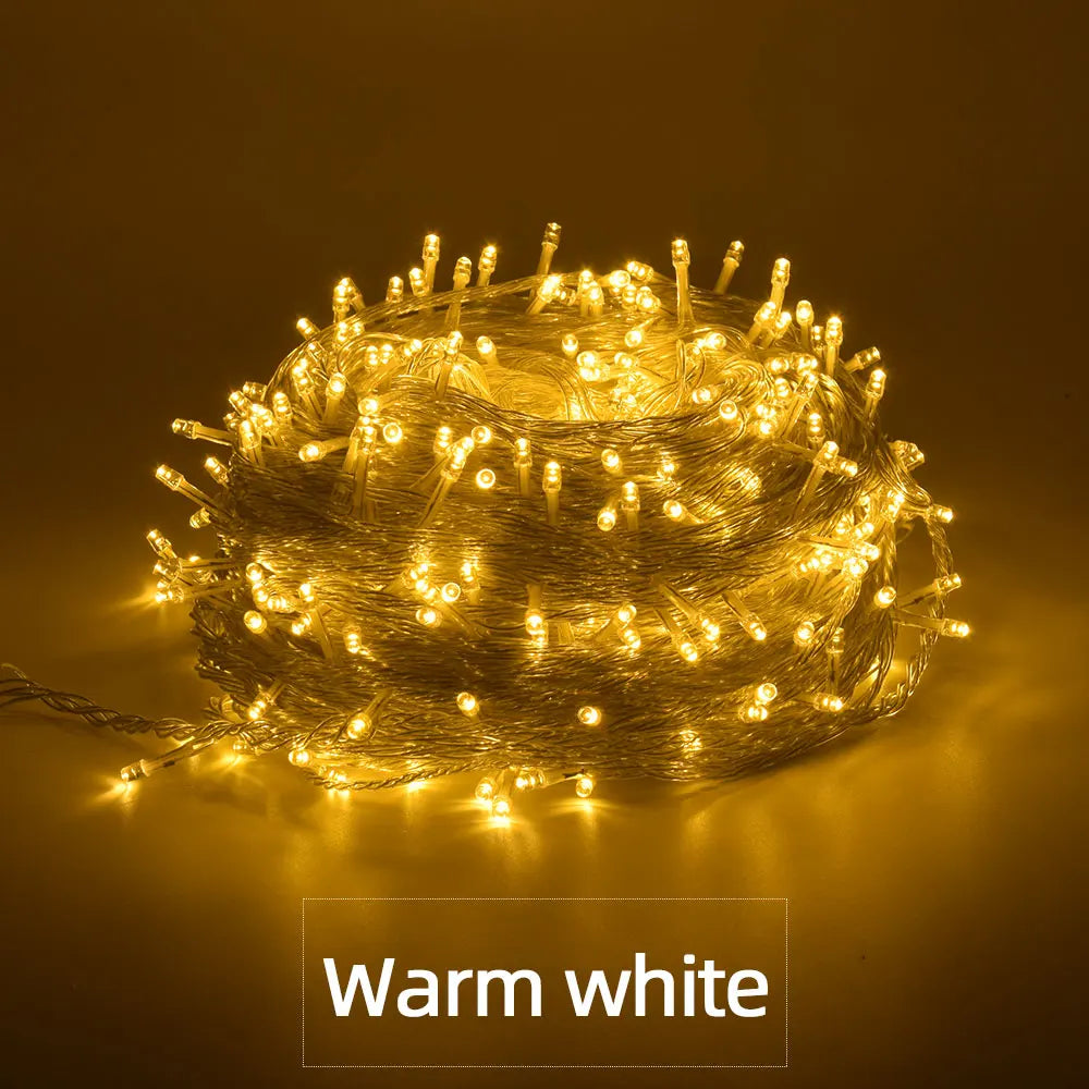 Luzes de natal 5m 10m 20m 30m 50m 100m led string luz de fadas 8 modos luzes de natal para festa de casamento luzes do feriado