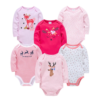Conjunto de 3/6 piezas de ropa de moda para bebés Kavkas, conjunto de algodón suave de manga larga para otoño, mono para niños y niñas, body para recién nacidos