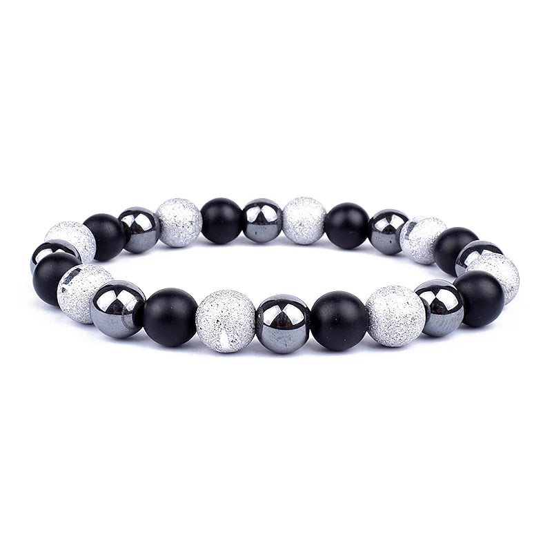 Pulseras de cuentas de obsidiana negra natural, hematita, ojo de tigre, para hombres, protección magnética de la salud, joyería para el alma de las mujeres, pulsera para hombre 