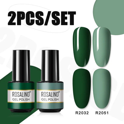 ROSALIND Nail Gel Manicure Set Hybrid Varnish Kit For Nails Art UV Lamp Semi Permanent Nail Gel Polish Set With Good Pack