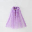 Summer Girl Princess Party Accessories Cloak Snow Queen Elsa Anna Costume Cape Rapunzel Aurora Sequins Tulle Halloween Mantle