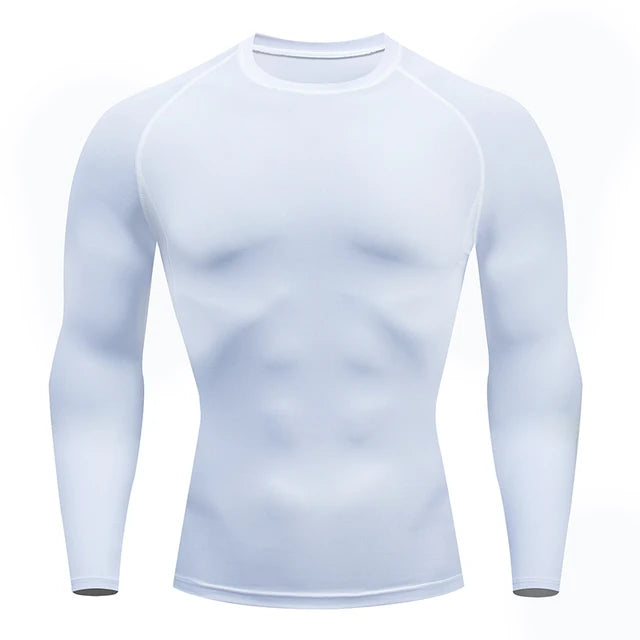Camiseta de compresión para correr para hombre, ajustada, de manga larga, para entrenamiento y jogging, para gimnasio, Dry Fit Rashgard 