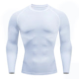 Camiseta de compresión para correr para hombre, ajustada, de manga larga, para entrenamiento y jogging, para gimnasio, Dry Fit Rashgard 