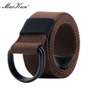 Maikun Tactical Canvas Men Belt High Quality Unisex Double D-Ring Buckle Waistband Casual Canvas Female Belt Fabric For Jeans