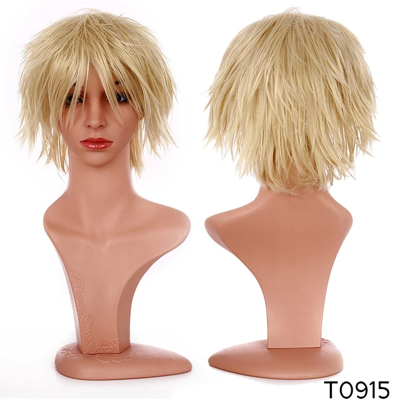 BENIHAIR Synthetic Wig Cosplay Wig White Red Green Blue Pink Yellow Hair Short Layered Wig Fake Hair Extension Men Women Party Wig